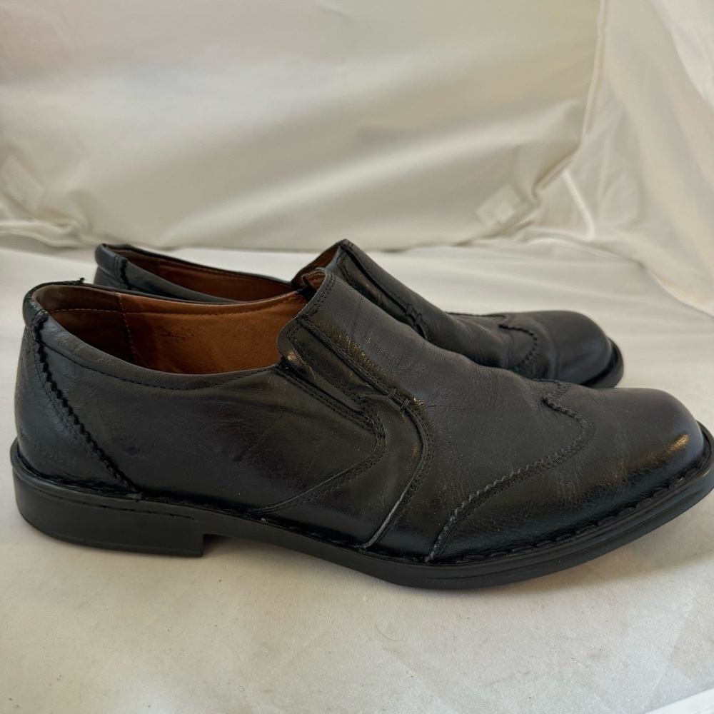 Josef Seibel Douglas Black Leather Men’s Dress Slip-on Loafers